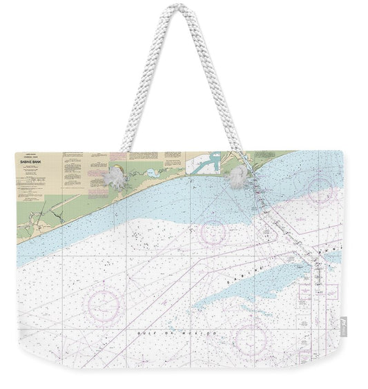Nautical Chart-11332 Sabine Bank - Weekender Tote Bag