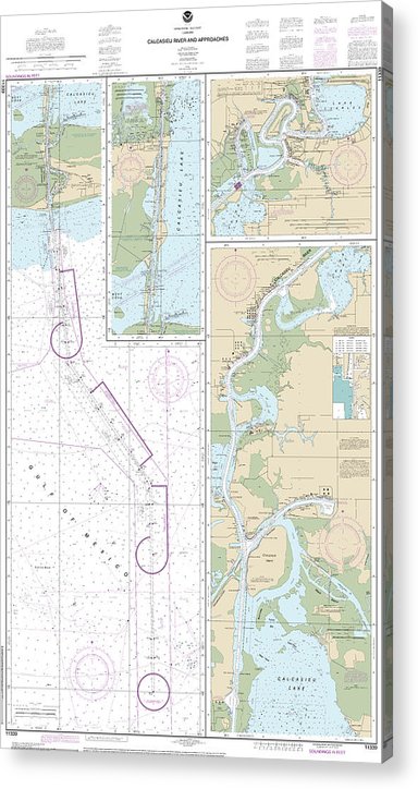 Nautical Chart-11339 Calcasieu River-Approaches  Acrylic Print