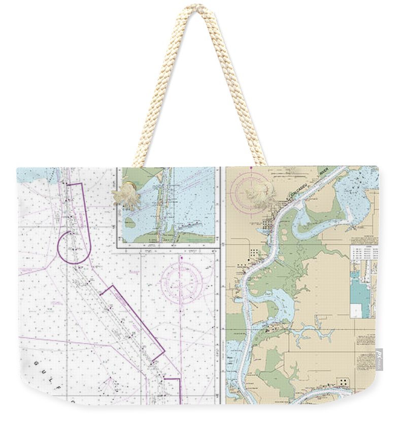 Nautical Chart-11339 Calcasieu River-approaches - Weekender Tote Bag