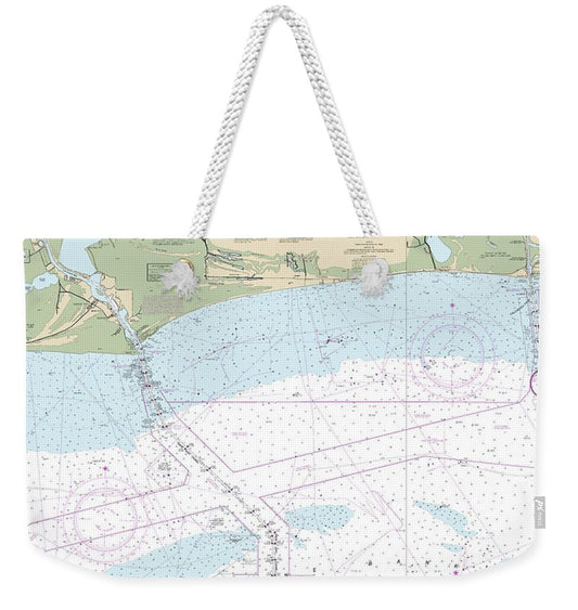 Nautical Chart-11341 Calcasieu Pass-sabine Pass - Weekender Tote Bag
