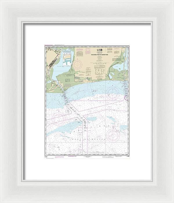 Nautical Chart-11341 Calcasieu Pass-sabine Pass - Framed Print