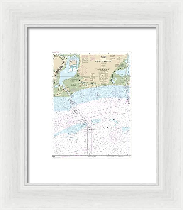 Nautical Chart-11341 Calcasieu Pass-sabine Pass - Framed Print