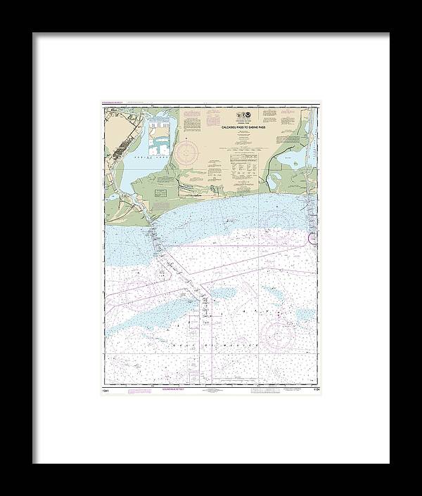 A beuatiful Framed Print of the Nautical Chart-11341 Calcasieu Pass-Sabine Pass by SeaKoast