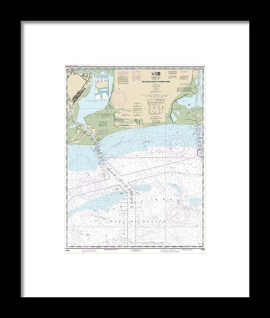 A beuatiful Framed Print of the Nautical Chart-11341 Calcasieu Pass-Sabine Pass by SeaKoast