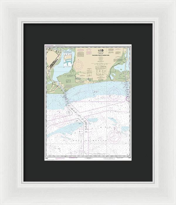 Nautical Chart-11341 Calcasieu Pass-sabine Pass - Framed Print