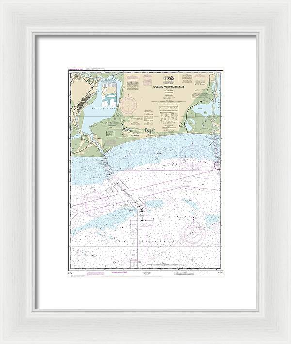 Nautical Chart-11341 Calcasieu Pass-sabine Pass - Framed Print