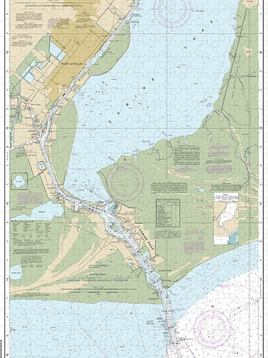 Nautical Chart 11342 Sabine Pass Lake Puzzle