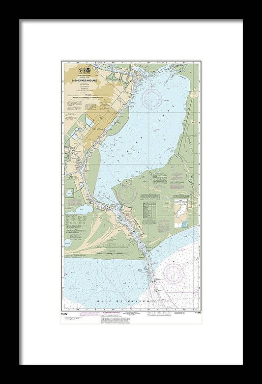 A beuatiful Framed Print of the Nautical Chart-11342 Sabine Pass-Lake by SeaKoast