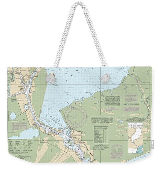 Nautical Chart-11342 Sabine Pass-lake - Weekender Tote Bag
