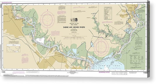 Nautical Chart-11343 Sabine-Neches Rivers  Acrylic Print
