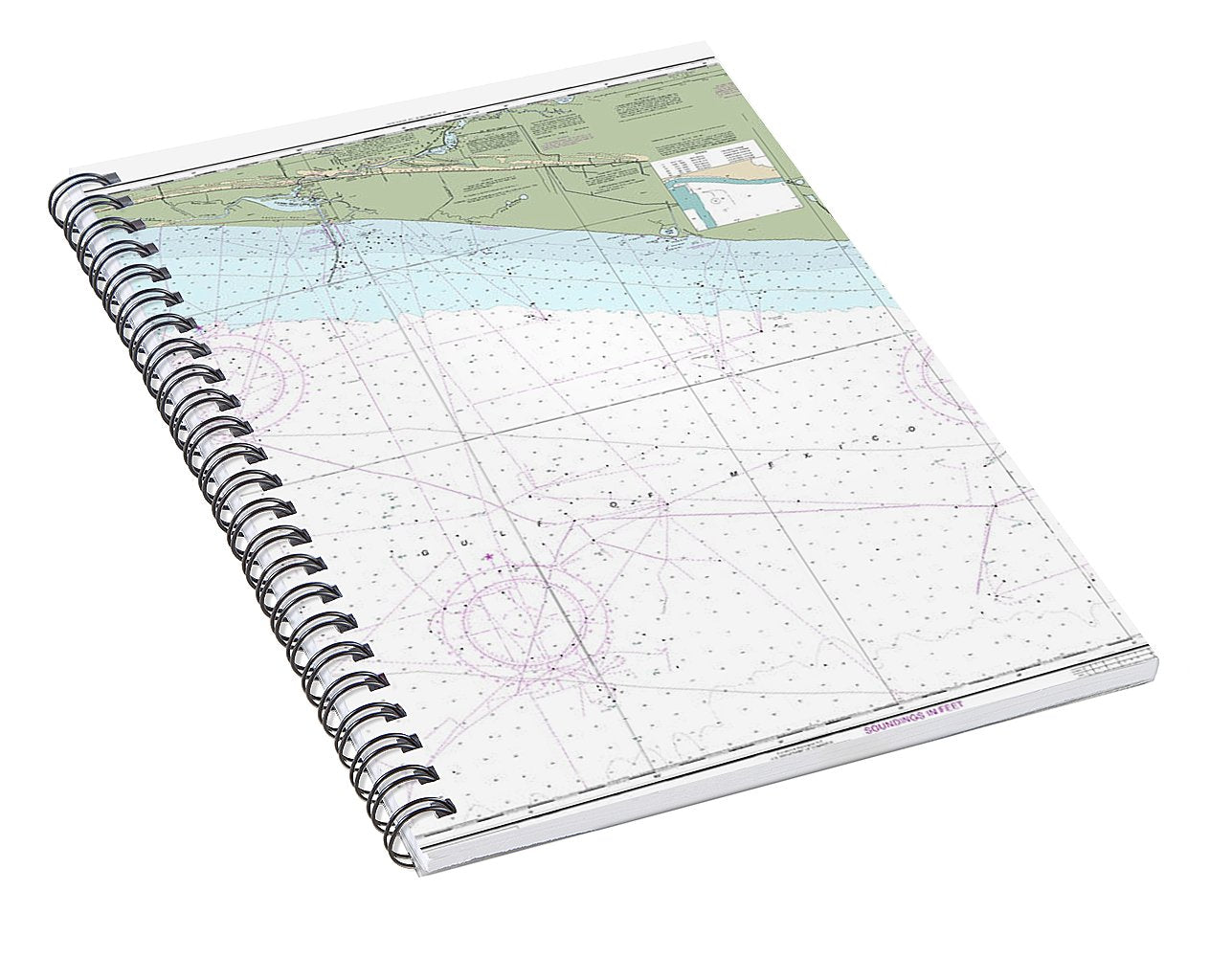 Nautical Chart-11344 Rollover Bayou-calcasieu Pass - Spiral Notebook