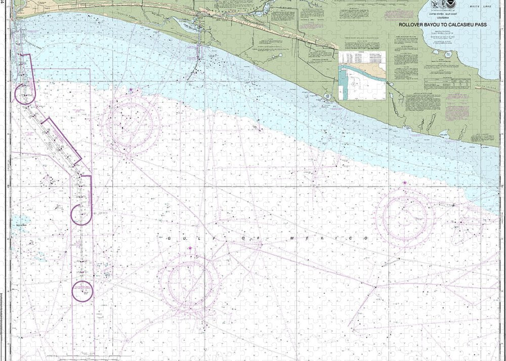 Nautical Chart-11344 Rollover Bayou-calcasieu Pass - Puzzle