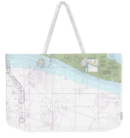 Nautical Chart-11344 Rollover Bayou-calcasieu Pass - Weekender Tote Bag