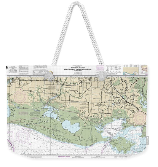 Nautical Chart-11345 Intracoastal Waterway New Orleans-calcasieu River West Section - Weekender Tote Bag