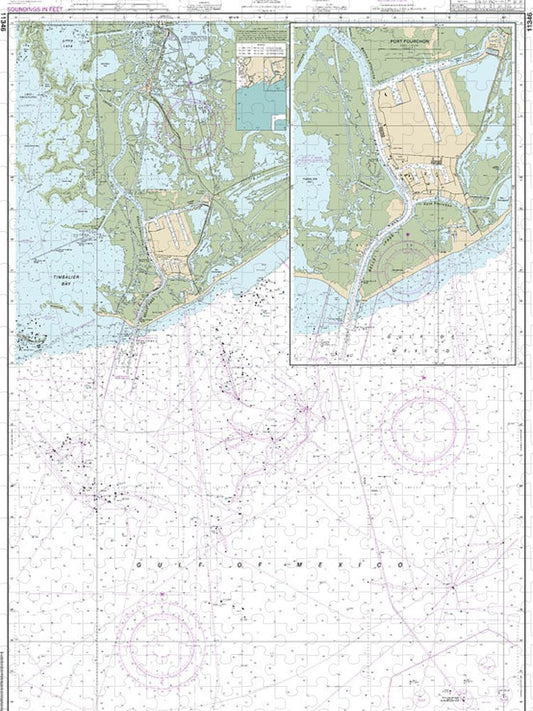 Nautical Chart 11346 Port Fourchon Approaches Puzzle