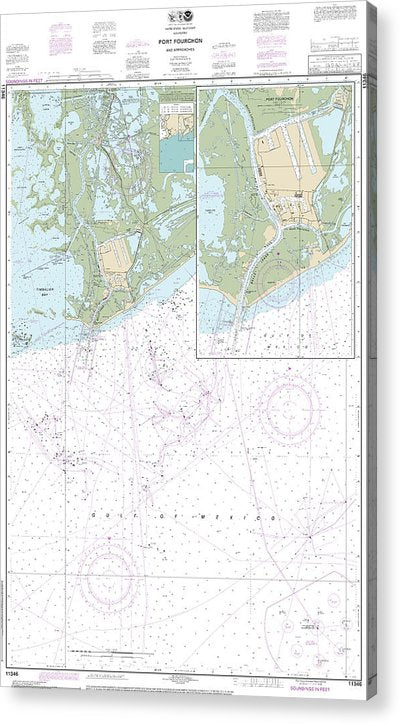 Nautical Chart-11346 Port Fourchon-Approaches  Acrylic Print