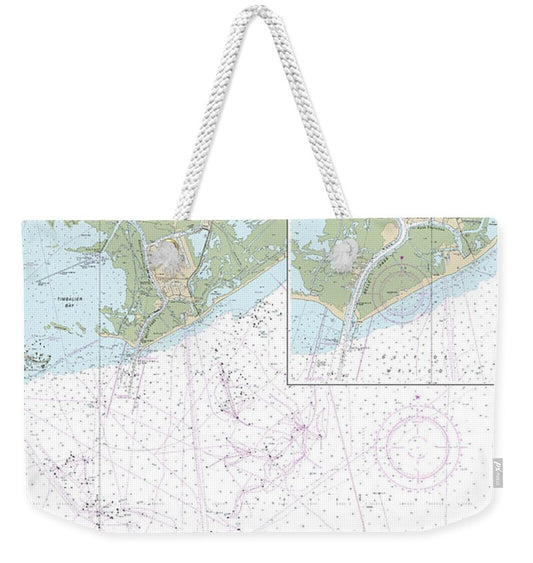 Nautical Chart-11346 Port Fourchon-approaches - Weekender Tote Bag