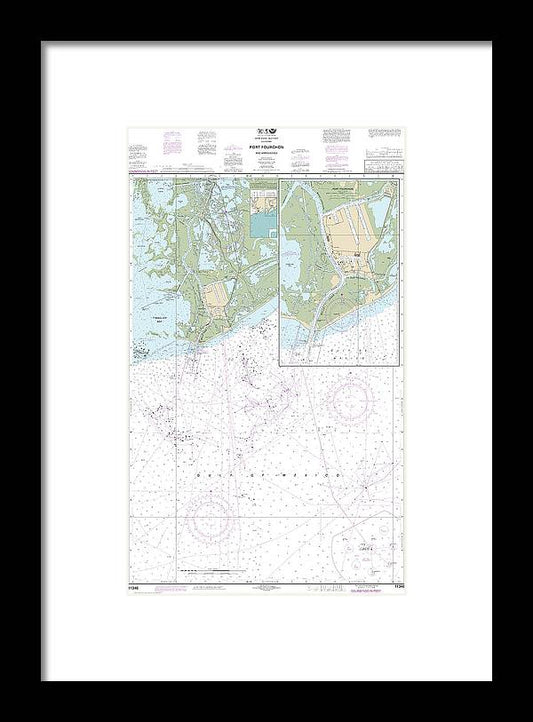 A beuatiful Framed Print of the Nautical Chart-11346 Port Fourchon-Approaches by SeaKoast