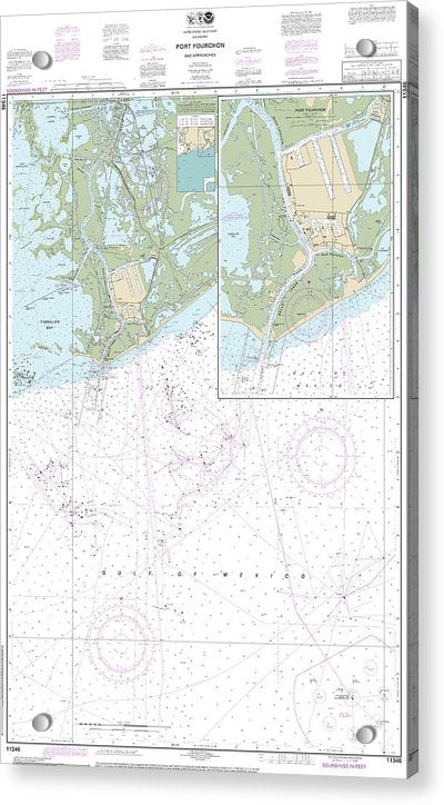 Nautical Chart-11346 Port Fourchon-approaches - Acrylic Print