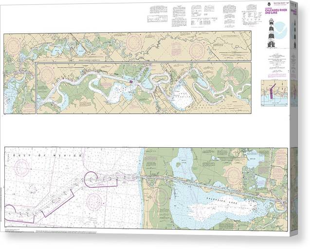 Nautical Chart-11347 Calcasieu River-Lake Canvas Print