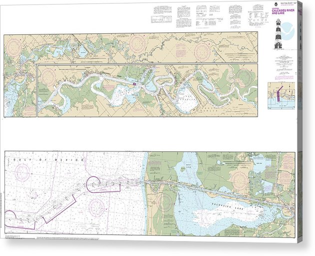 Nautical Chart-11347 Calcasieu River-Lake  Acrylic Print