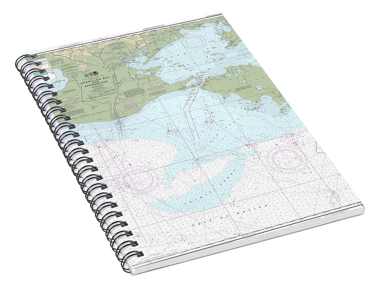 Nautical Chart-11349 Vermilion Bay-approaches - Spiral Notebook