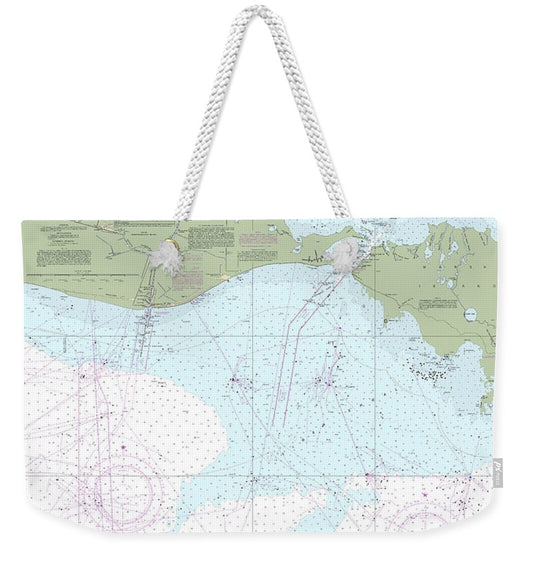 Nautical Chart-11349 Vermilion Bay-approaches - Weekender Tote Bag