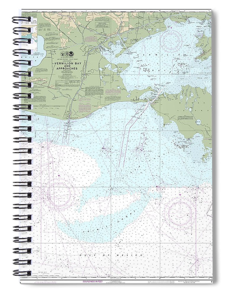 Nautical Chart 11349 Vermilion Bay Approaches Spiral Notebook