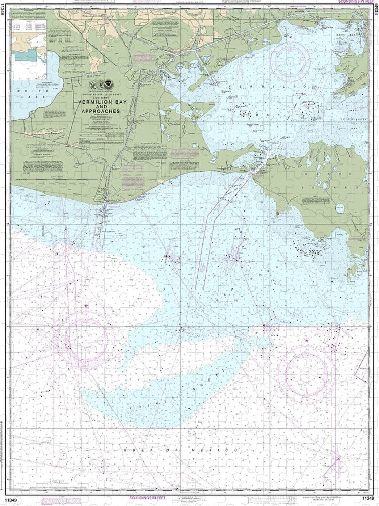 Nautical Chart 11349 Vermilion Bay Approaches Puzzle