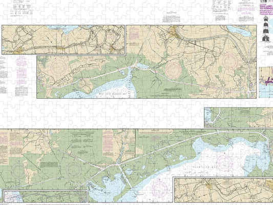 Nautical Chart 11350 Intracoastal Waterway Wax Lake Outlet Forked Island Including Bayou Teche, Vermilion River, Freshwater Bayou Puzzle
