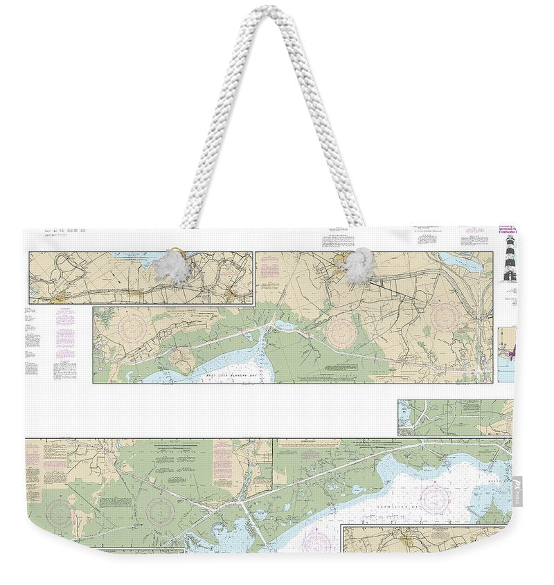 Nautical Chart-11350 Intracoastal Waterway Wax Lake Outlet-forked Island Including Bayou Teche, Vermilion River,-freshwater Bayou - Weekender Tote Bag