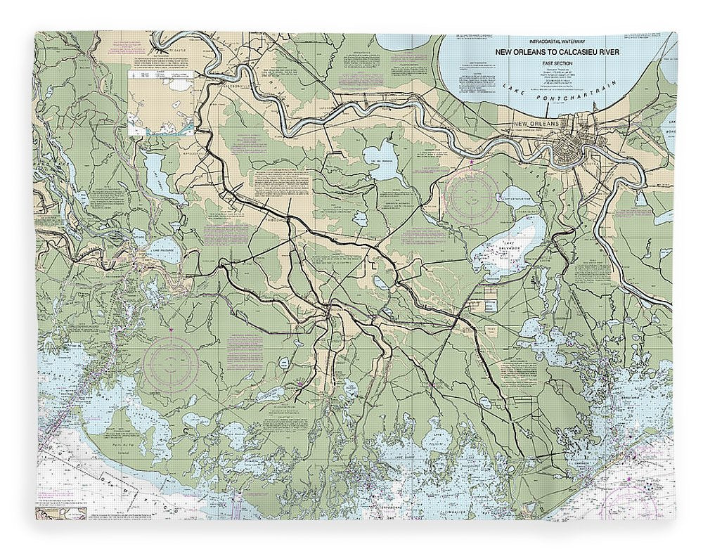 Nautical Chart-11352 Intracoastal Waterway New Orleans-calcasieu River East Section - Blanket