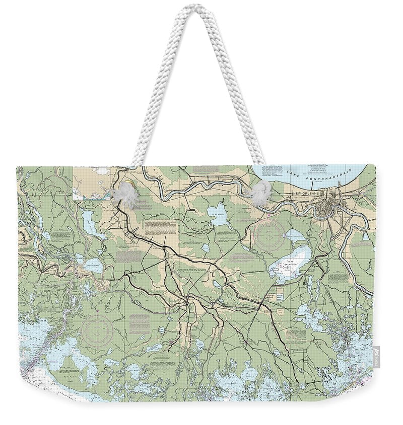 Nautical Chart-11352 Intracoastal Waterway New Orleans-calcasieu River East Section - Weekender Tote Bag