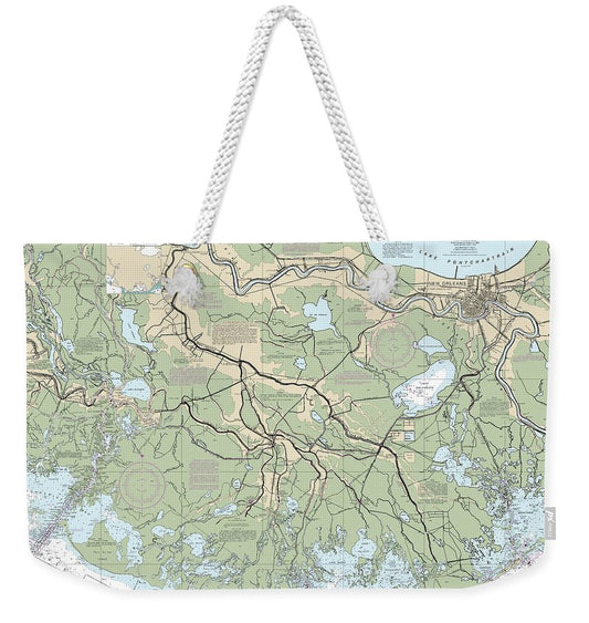 Nautical Chart-11352 Intracoastal Waterway New Orleans-calcasieu River East Section - Weekender Tote Bag