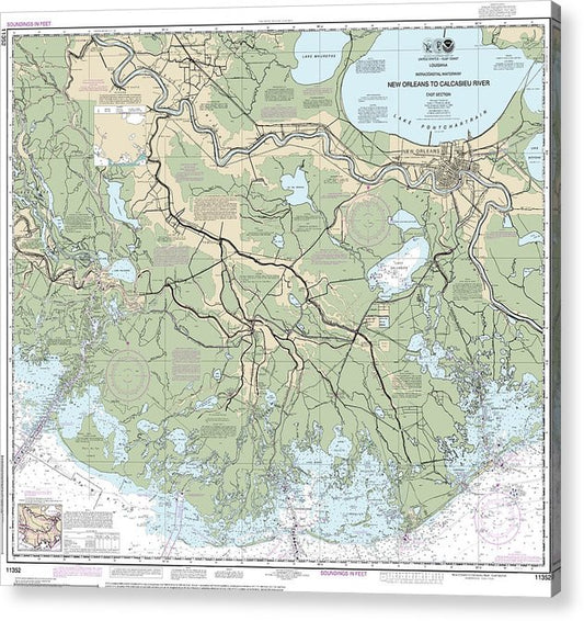 Nautical Chart-11352 Intracoastal Waterway New Orleans-Calcasieu River East Section  Acrylic Print