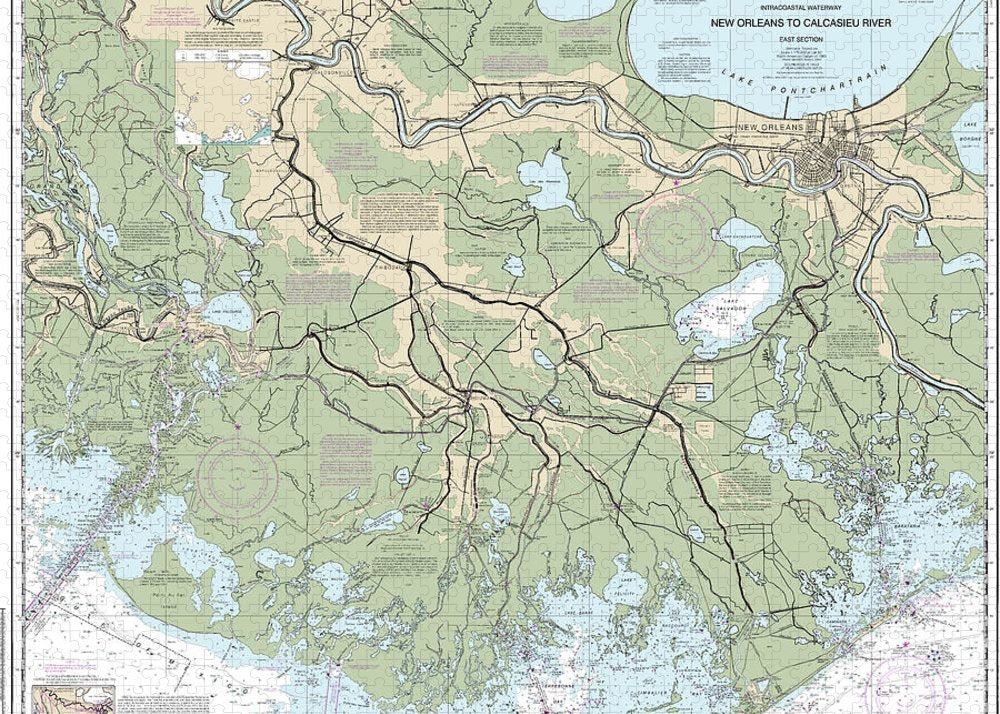 Nautical Chart-11352 Intracoastal Waterway New Orleans-calcasieu River East Section - Puzzle