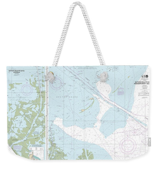 Nautical Chart-11353 Baptiste Collette Bayou-mississippi River Gulf Outlet, Baptiste Collette Bayou Extension - Weekender Tote Bag