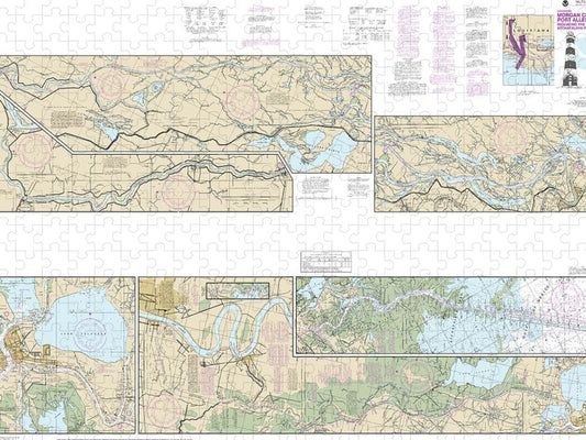 Nautical Chart 11354 Intracoastal Waterway Morgan City Port Allen, Including The Atchafalaya River Puzzle