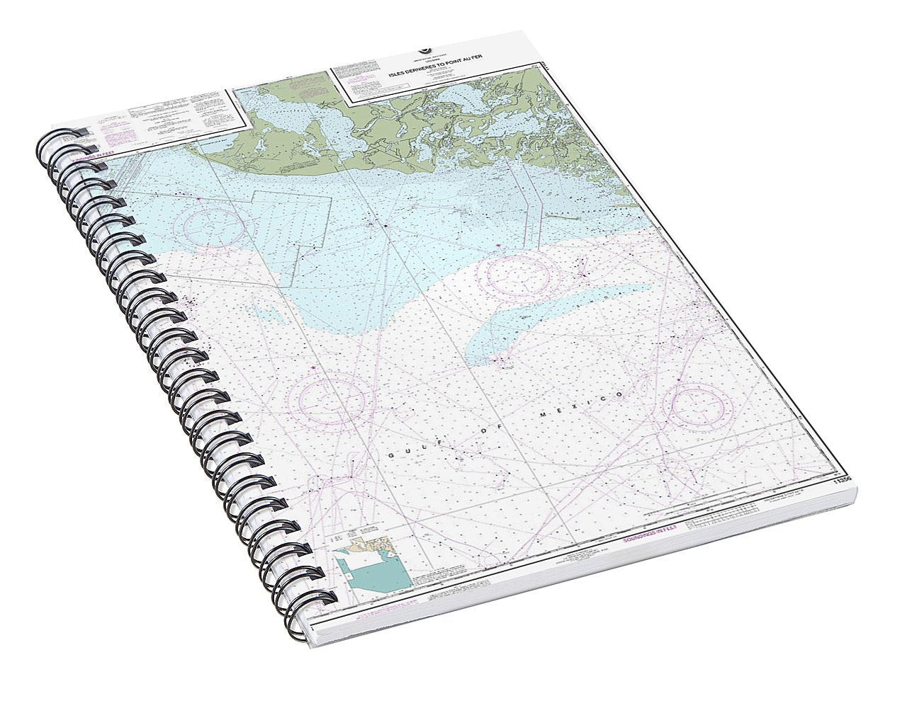 Nautical Chart-11356 Isles Dernieres-point Au Fer - Spiral Notebook