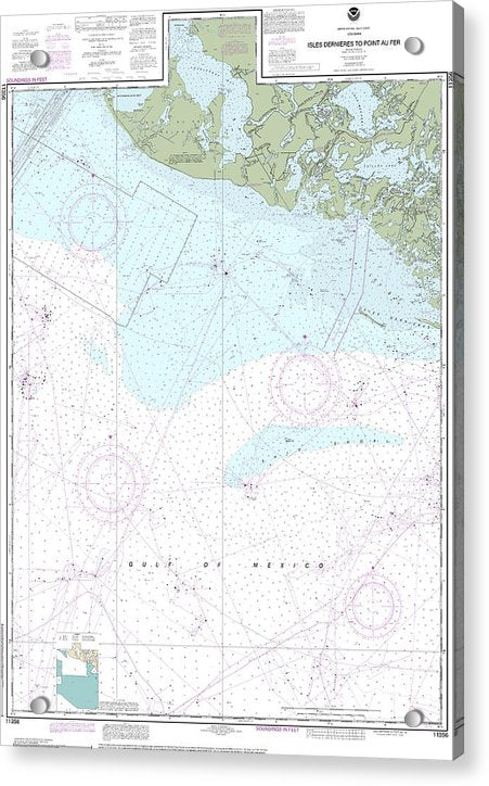 Nautical Chart-11356 Isles Dernieres-point Au Fer - Acrylic Print
