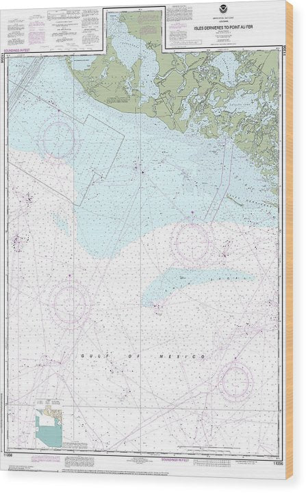 Nautical Chart-11356 Isles Dernieres-Point Au Fer Wood Print