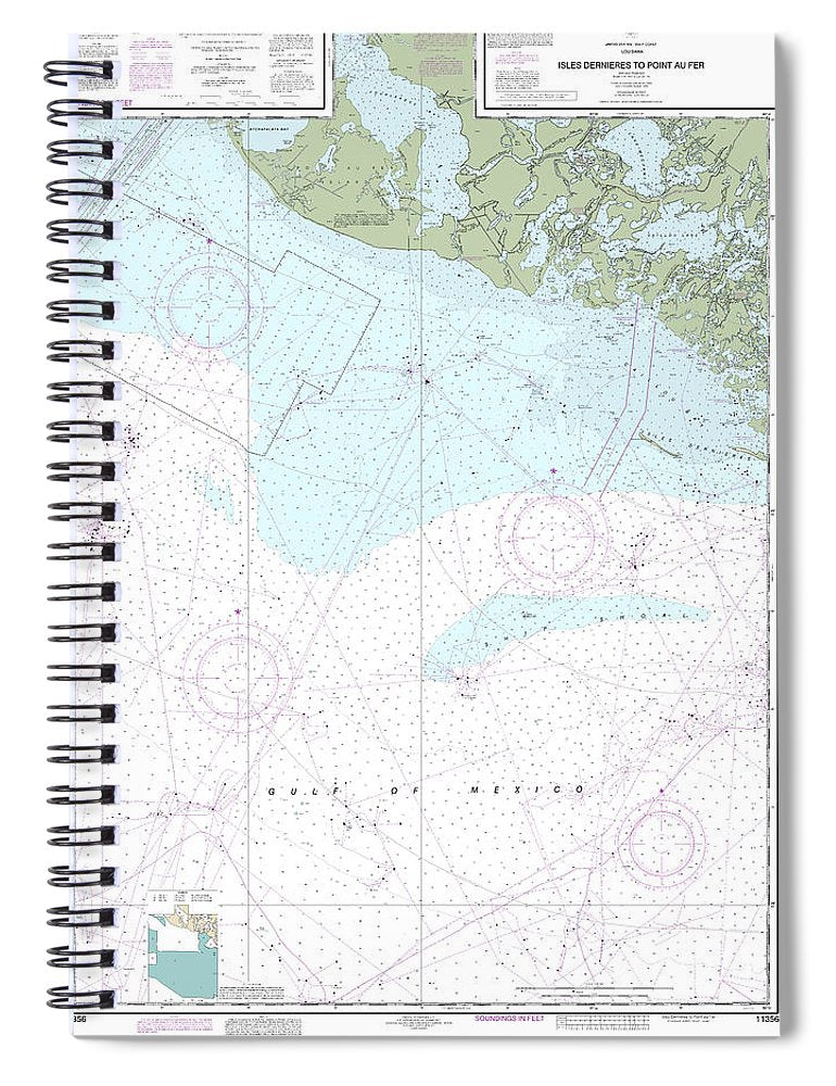 Nautical Chart 11356 Isles Dernieres Point Au Fer Spiral Notebook