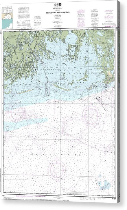 Nautical Chart-11357 Timbalier-Terrebonne Bays  Acrylic Print