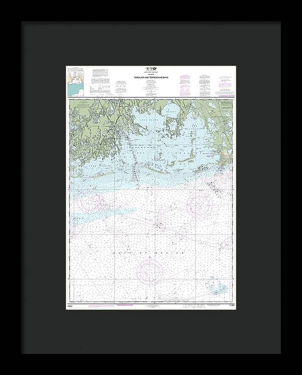 Nautical Chart-11357 Timbalier-terrebonne Bays - Framed Print