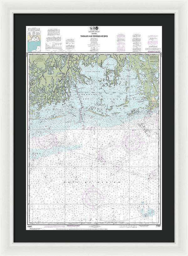 Nautical Chart-11357 Timbalier-terrebonne Bays - Framed Print