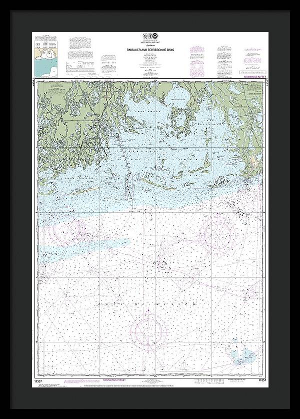 Nautical Chart-11357 Timbalier-terrebonne Bays - Framed Print