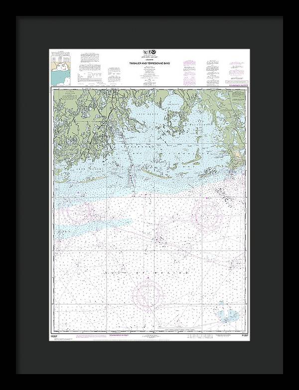 Nautical Chart-11357 Timbalier-terrebonne Bays - Framed Print