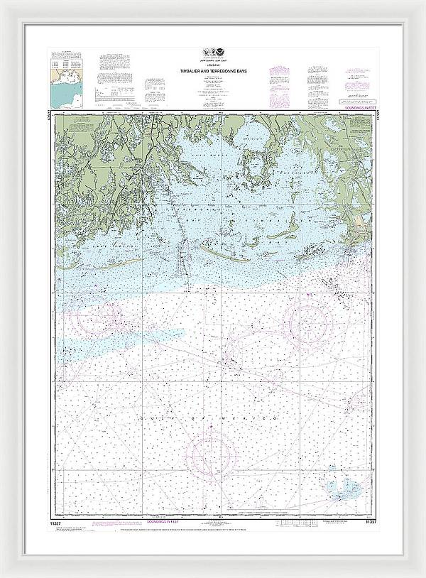 Nautical Chart-11357 Timbalier-terrebonne Bays - Framed Print