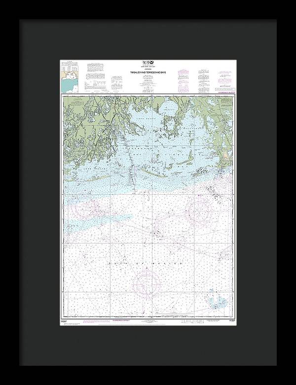 Nautical Chart-11357 Timbalier-terrebonne Bays - Framed Print