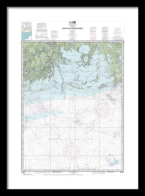 Nautical Chart-11357 Timbalier-terrebonne Bays - Framed Print